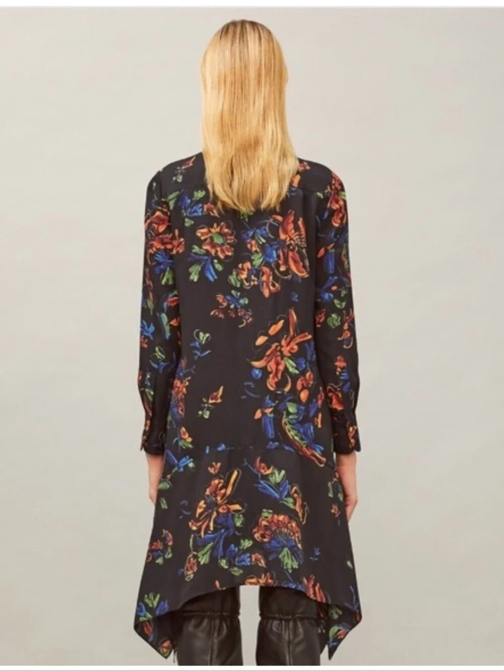Tory Burch Cora Ruffled Floral Crepe Dress